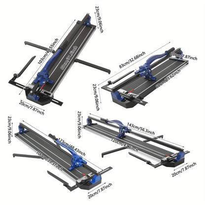 InSyoForeverEC 1pc Manual Tile Cutter - 60cm/80cm/100cm/120cm, Blue & Black, Heavy-Duty Metal Blade for Precise Tile Cutting, DIY & Professional Use, Construction Tool, Robust Tool Design, Durable Construction