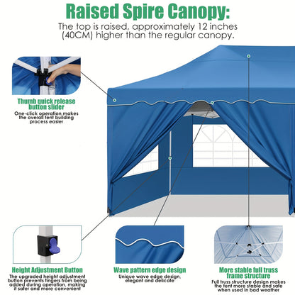 Pop-Up Partytent – Tuin Tent – Markt Tent – Overkapping – Schaduw Tent – 3x6 Meter – Waterafstotend Oxford Doek