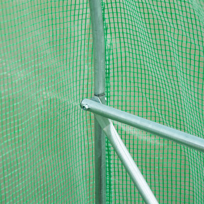 Tuin Kas Tunnel Kas Kweekkas Glazen Tuinkas Groentekas – 6 m² Oppervlakte – Verstevigd Buisframe Met Ritsdeur en 6 Ophoogbare Ventilatieraampjes – Groen