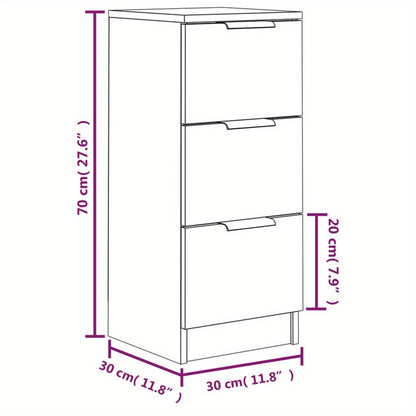 Sideboards 2pcs Sonoma Oak 30x30x70cm Engineered Wood