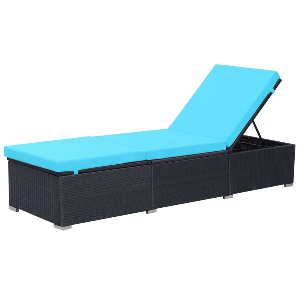 Poly Rattan Loungestoel – Tuinstoel – Tuinmeubel – Relaxstoel – Verstelbare Rugleuning – Waterbestendig PE Rattan – Gepoedercoat Staal