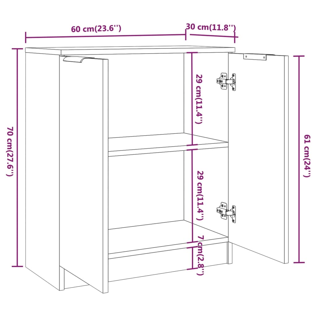 Opbergkast – Wandkast – Dressoir – Kast – Bijzetkast – Grijs Sonoma – 3 Niveaus – Duurzaam Hout & Spaanplaat