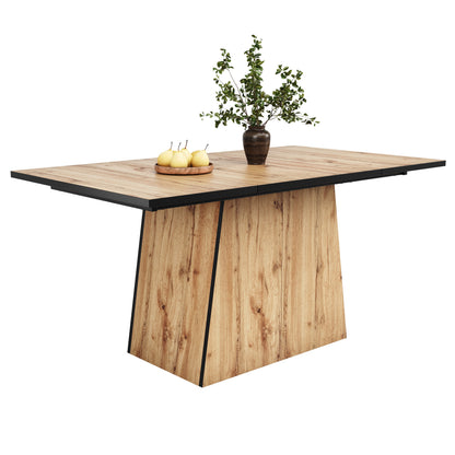 Eettafel – Keukentafel – Tafel – Barmeubel – Bamboetafel – Rechthoekig – Natuurlijk Bamboe – Stevig Zwart A-Frame Onderstel