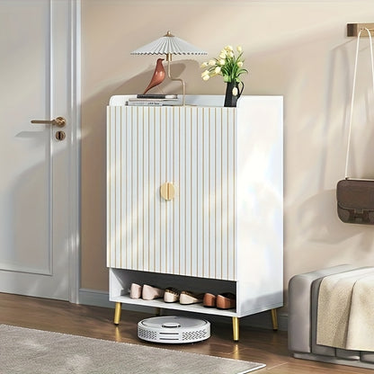 Schoenenkast – Schoenopberger – Schoenenrek – Schoenmeubel – Schoenkast Wit – 3-laags Open Lade – Hoogwaardig MDF – 75x35x110 cm