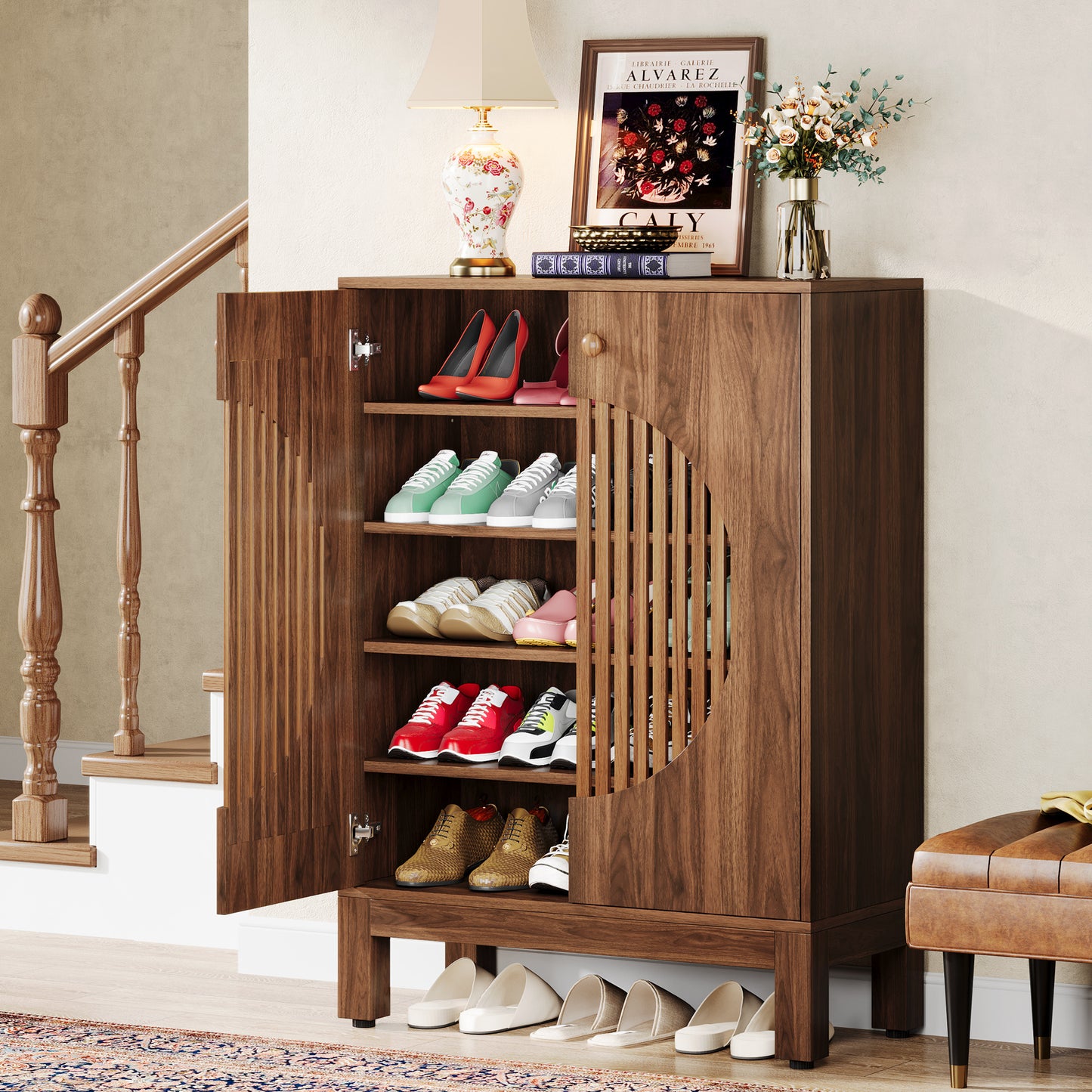 nachtkastje – bijzettafel – ladekastje – nachtkast – salontafel – massief hout – 2 ruime lades – volledig gemonteerd – walnoot