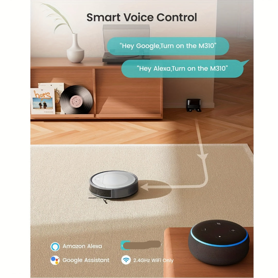 Robotstofzuiger – Robotstofzuiger Automatisch – Robot - Stofzuiger Robot – Robot Cleaner – Anti-Verstrengeling Borstel – Wi-Fi Bedienbaar – Langdurige Accu 2600 mAh – Stil Design Grijs