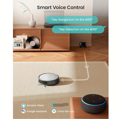 Robotstofzuiger – Robotstofzuiger Automatisch – Robot - Stofzuiger Robot – Robot Cleaner – Anti-Verstrengeling Borstel – Wi-Fi Bedienbaar – Langdurige Accu 2600 mAh – Stil Design Grijs