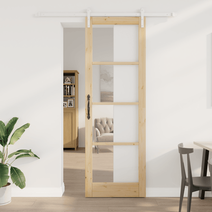 Schuifdeur Grenenhout – Schuifpaneel Deur – Inbouwdeur – Closetdeur – Kamerdeur – Massief Grenenhout – 78x232 cm – Met Metalen Railsysteem – Stil en Ruimtebesparend