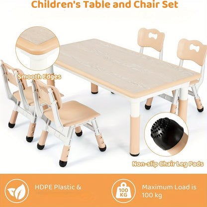 Kinderstoelen Set – Kinderstoeltje – Kindertafel – Meegroeistoel – Kindermeubel – Verstelbare Hoogte – Duurzaam PE Materiaal