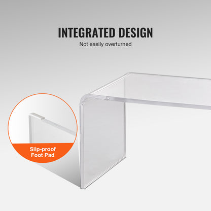Bijzettafel – Sidetable – Salontafel – Bijzettafeltje – U-vormige Acryltafel – Transparant Acryl – 81,3 x 40,1 x 41,4 cm – Stevig en Stabiel