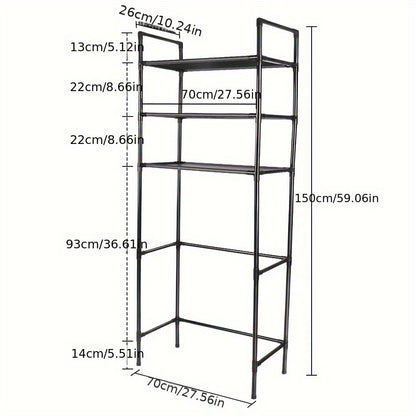 Opbergrek – Opbergkast – Stellingkast – Opbergrek – Opbergmeubel – 3-laags – PP Frame met Non-Woven Cover – 50x26x150 cm – Ruimtebesparend Stevig