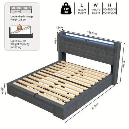 Gestoffeerd Bed C054 – 160x200 cm – Zacht Gewatteerd voor Comfort en Stijl