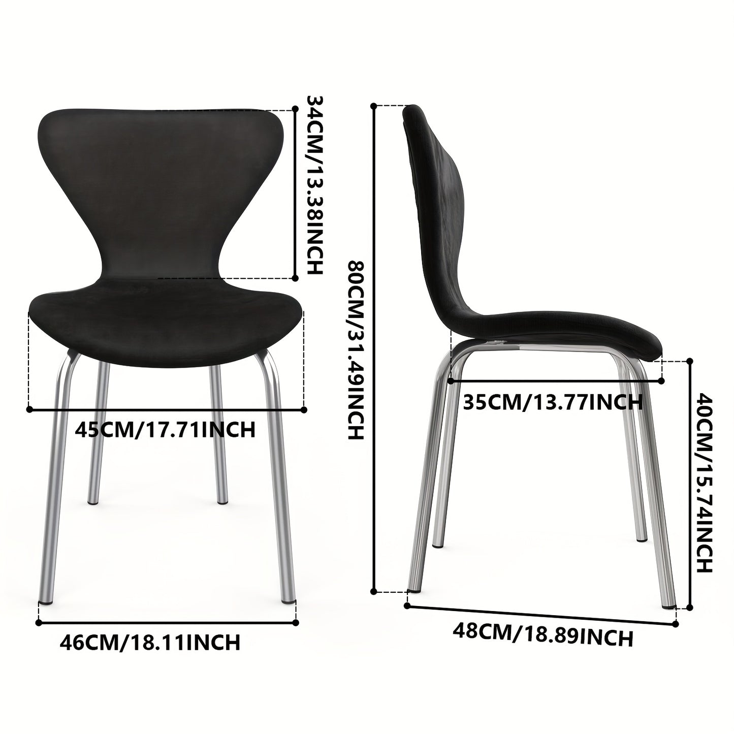 2-Pack Luxe Velvet Dining Chairs - Silvery Chrome Legs & Ergonomic High Back | Multi-Scene Use for Restaurants, Offices & Modern Homes [Commercial Grade & EU Style], Restaurant Seating, Luxury Seating, Contemporary Furniture,