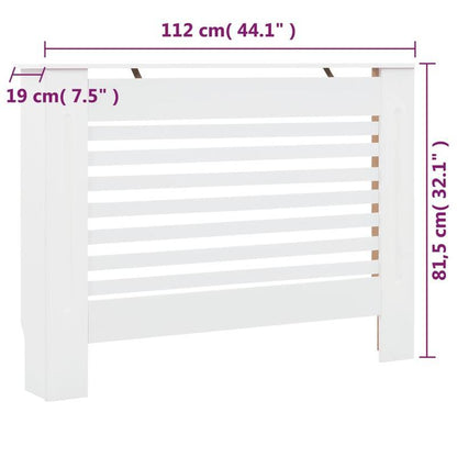 Terrasverwarmerhoes – Beschermhoes – Heaterhoes – Afdekhoes – Tuinverwarming – MDF Weerbestendig – 11x19x81,5 cm – Eenvoudig Schoon Te Maken – Wit Met Roosterpatroon
