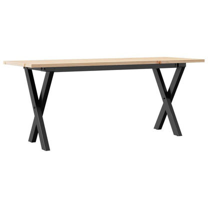 Eettafel – Familietafel – Salontafel – Tafel – Dinertafel – Massief Grenenhout – Stalen X-Frame – 110x40x45 cm – Natuurlijk Design