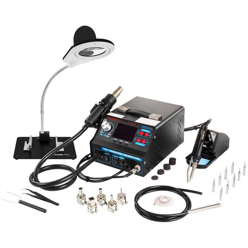 Soldeerstation – Soldeerbout – Hete Lucht Station – Elektronicasoldeer – Soldeer Set – Rookafzuiging – Instelbare Temperatuur 100-480°C – Krachtig 720W
