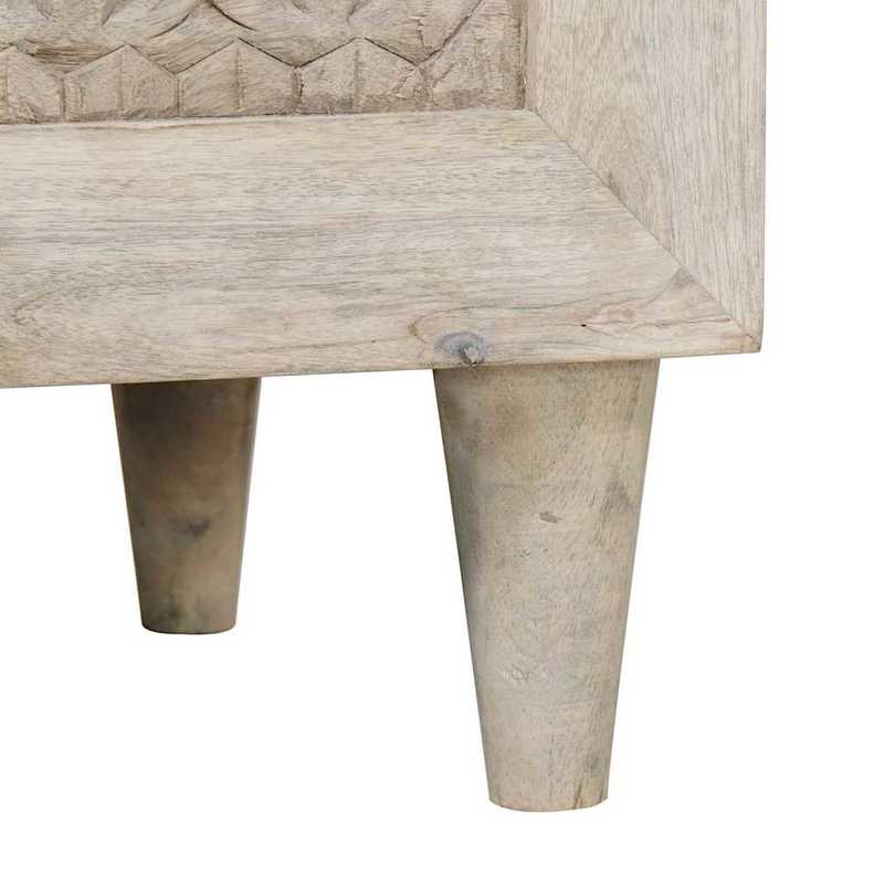 Dressoir – Buffetkast – Opbergkast – Ladekast – Kast – Massief Mangohout Wit – Compact 60x33x75 cm – Stevig & Eigentijds Europees Design