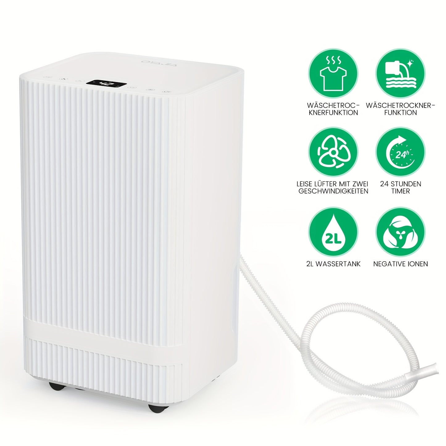 Wi-Fi App Dehumidifiers for Home 14L/Day Compressor Dehumidifier for Bedroom with Ultra-Quiet Sleep Mode Drying Clothes, Auto Off, 24H Timer, Continuous Drainage, Humidity Sensor, for Basement Home Damp