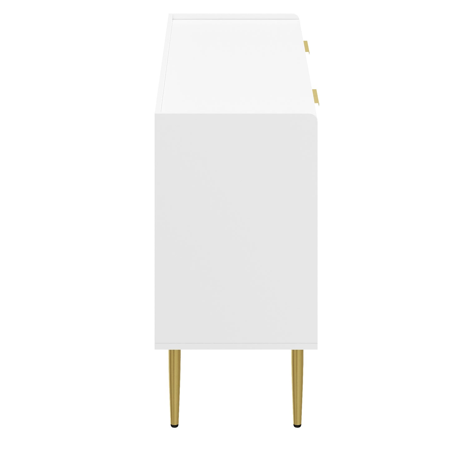 Dressoir – Sideboard – Opbergkast – Ladekast – Kast – Modern Design – Gebogen Reliëfdeuren – 140 cm – Met Verstelbare Legplanken – Met Gouden Metalen Poten