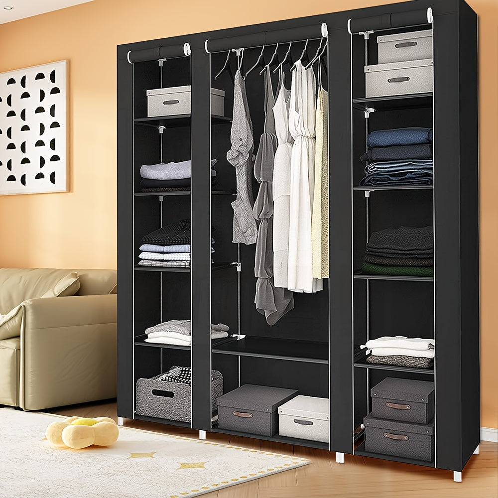 Kledingkast – Garderobekast – Stoffen Kast – Opbergkast – Garderobekast Systeem – 150x45x175 cm – Modulair & Stapelbaar – Lichtgewicht & Duurzaam