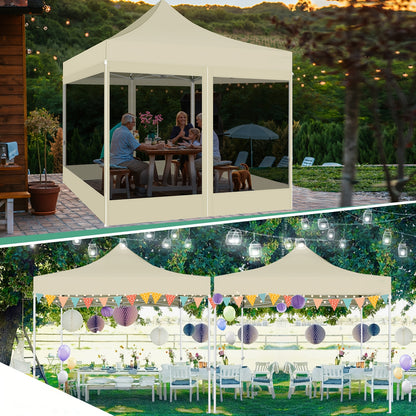 3×3m Vouwtent – Partytent – Klaptent – Paviljoen – Tent – Khaki – Muskietennet – Weerbestendig Materiaal
