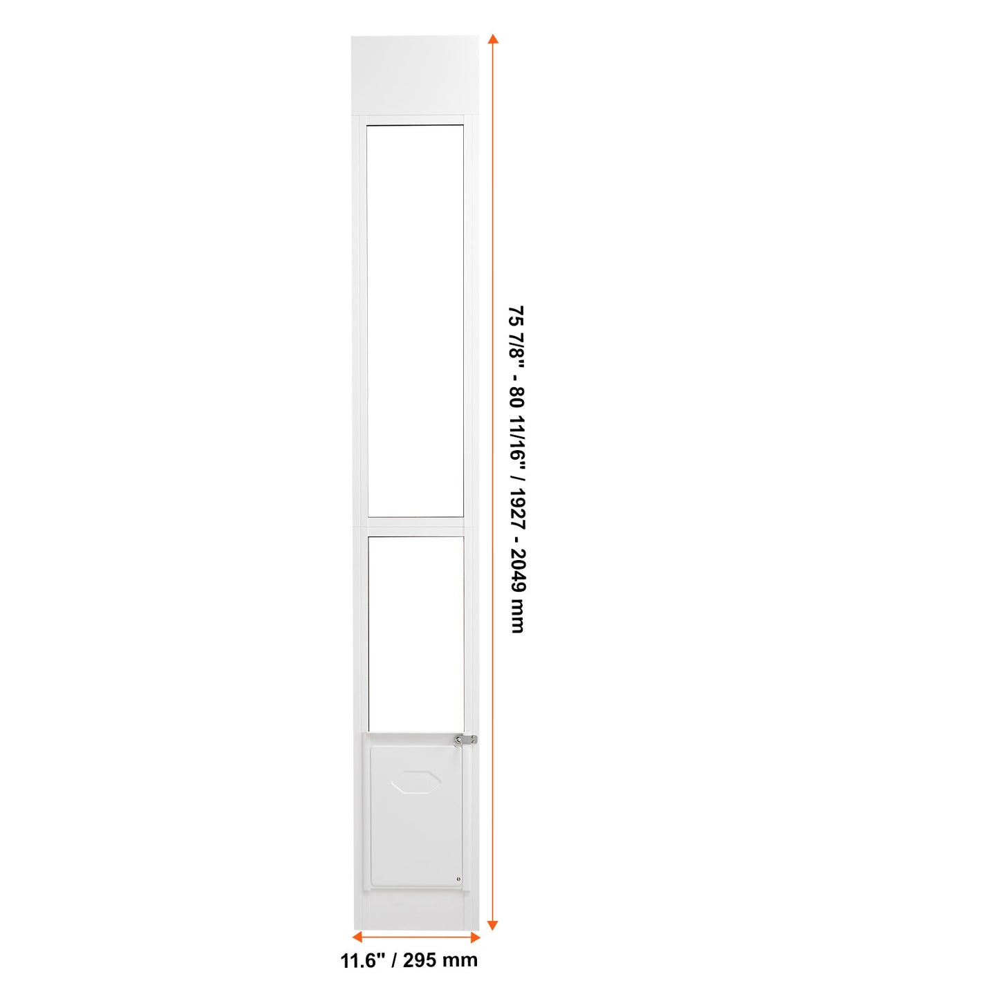 Hondenklep Schuifdeur – Hondendeur – Huisdierklep – Dierdoorlaat – Middelgrote Hond – Verstelbare Hoogte 192,7-204,9 cm – Aluminium Frame Met Veilig Slot