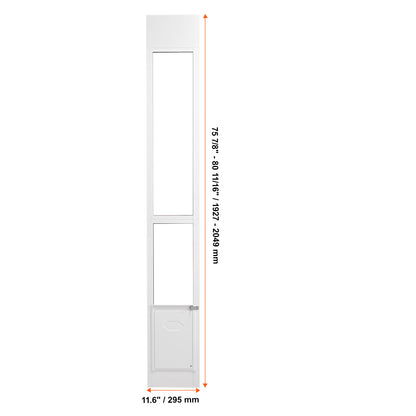 Hondenklep Schuifdeur – Hondendeur – Huisdierklep – Dierdoorlaat – Middelgrote Hond – Verstelbare Hoogte 192,7-204,9 cm – Aluminium Frame Met Veilig Slot