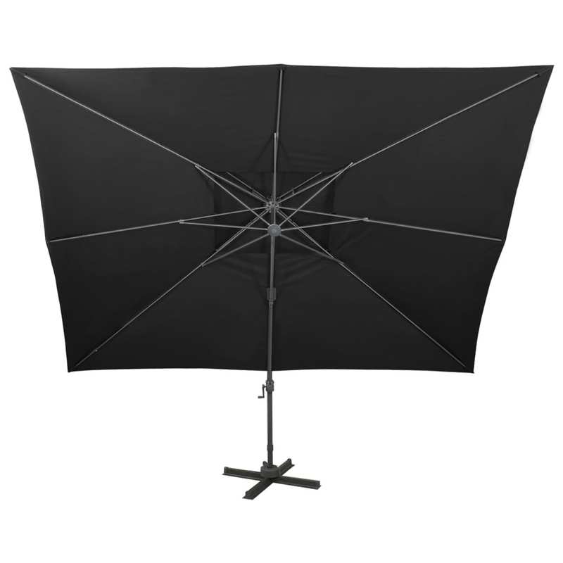 Dubbele Dak Parasol – Grote Parasol – Tuinparasol – Draaibare Parasol – Kantelbare Parasol – Aluminium Frame – 400x300 cm