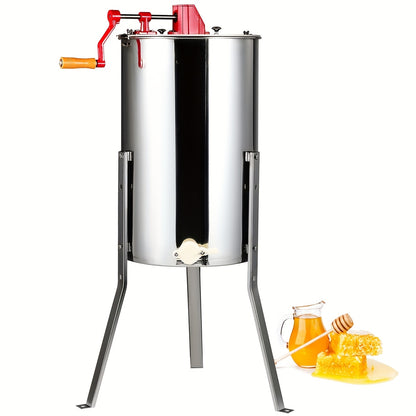 Honingcentrifuge – Honingextractor – Honingslinger – Honingspinner – Bijenwasspinner – Roestvrij Staal – 3 Raten Capaciteit – In Hoogte Verstelbare Standaard