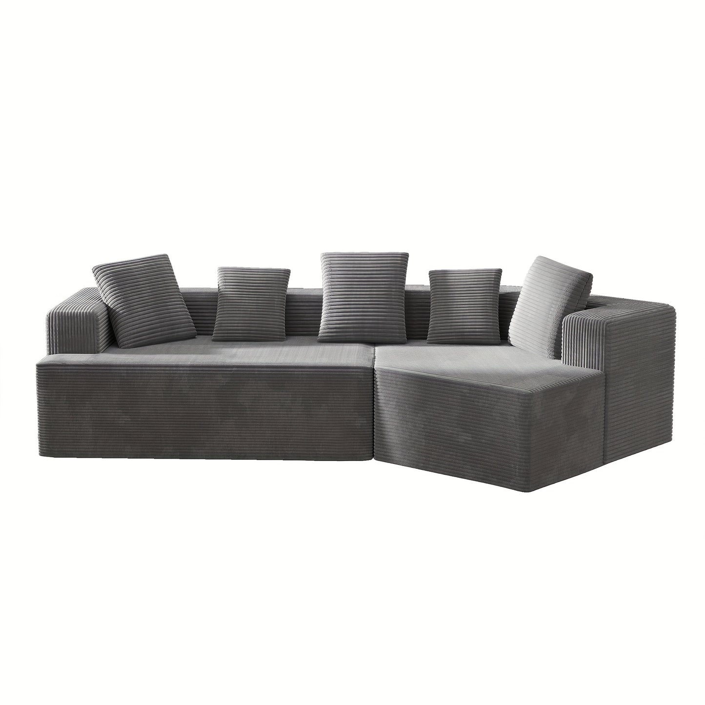 312cm (12.5" Wide) Modular Sectional Sofa - No Assembly Required, Fully Compressed Packaging, Plush Cushions & Sturdy Frame - Modern Living Room Couch for Apartments, Houses, Offices - Easy Delivery & Space-Saving Design - Bl