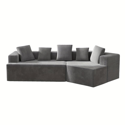312cm (12.5" Wide) Modular Sectional Sofa - No Assembly Required, Fully Compressed Packaging, Plush Cushions & Sturdy Frame - Modern Living Room Couch for Apartments, Houses, Offices - Easy Delivery & Space-Saving Design - Bl