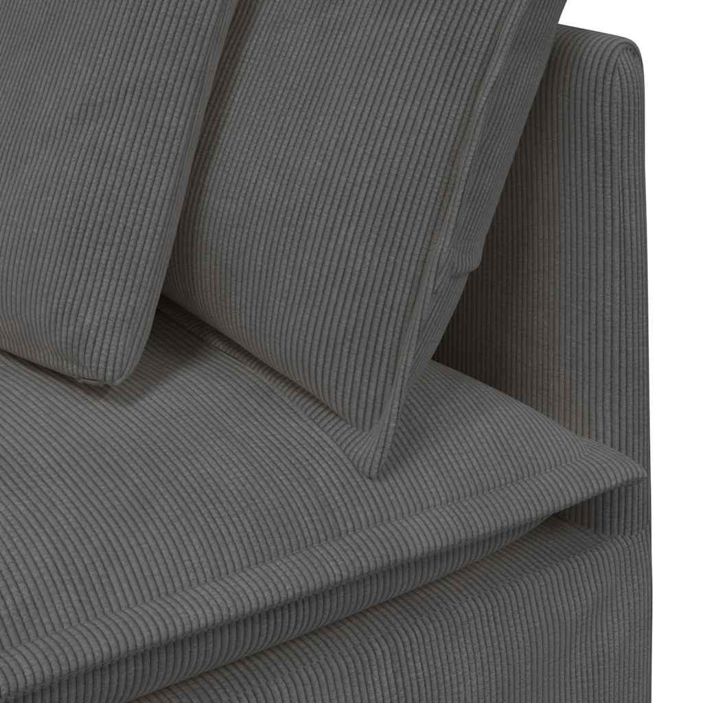 Modulaire Hoekbank – Modulaire Bank – Banken – Hoekbank – Zithoek – Donkergrijs – Corduroy Polyester – Stevig Metaal Frame