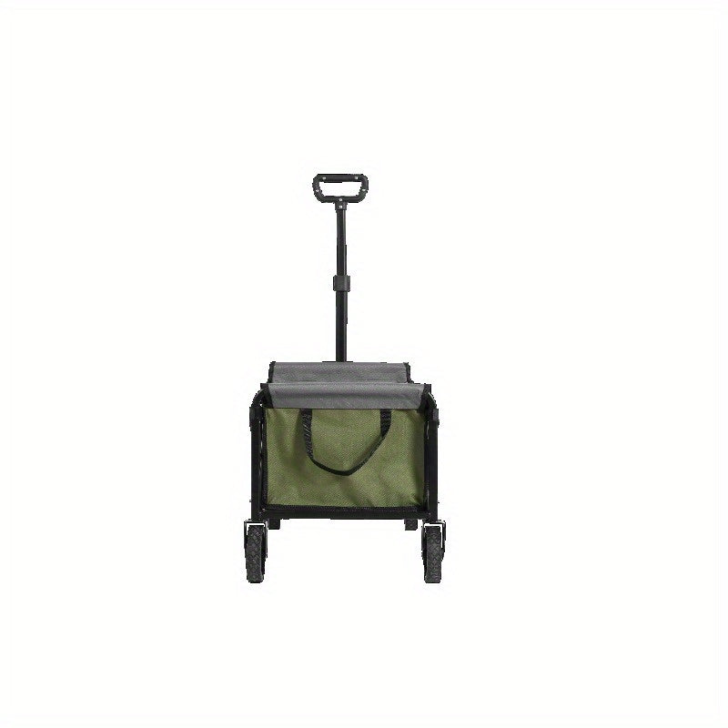 Opvouwbare Bolderkar – Vouwkar – Strandkar – Trolley – Transportkar – Stevig Zwart Frame – Groen Ademend Gaas