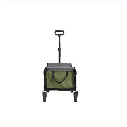 Opvouwbare Bolderkar – Vouwkar – Strandkar – Trolley – Transportkar – Stevig Zwart Frame – Groen Ademend Gaas