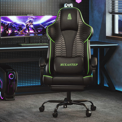 Gamingstoel – Gamestoel – Gaming Chair – Bureaustoel – Game Stoel – Ergonomisch – Verstelbare Rugleuning – 360° Draaibaar – Max 150 kg – Groen