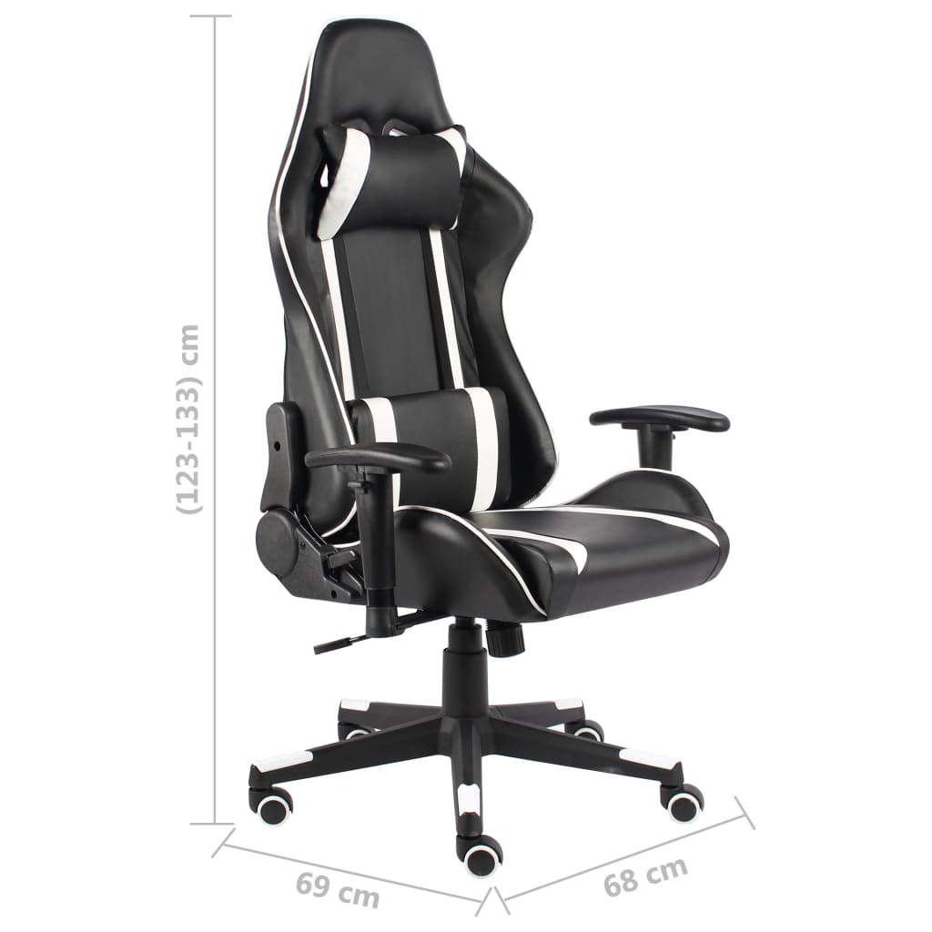 Gamingstoel – Gamestoel – Gaming Chair – Bureaustoel – Game Stoel – Hoge Rugleuning – Verstelbare Zithoogte – Wit Zonder Voetensteun