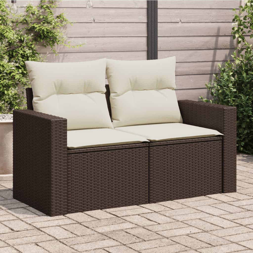Tuinbank – Buitenbank – Balkonbank – Tuinmeubel – Zitbank – 2-Zits – Poly Rattan – Weerbestendig – Met Opbergruimte