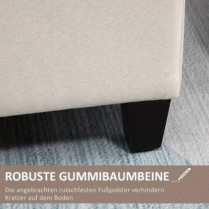 Opbergbank – Opbergkist – Schoenenbank – Zitbank – Schoenenopberger – Met Verborgen Compartiment – Robuust Metalen Frame – Crème Witte Bekleding