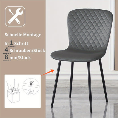 Eetkamerstoel – Kuipstoel – Stoel – Fauteuil – Designstoel – Set Van 4 – Velours Bekleding – Met Metalen Onderstel – 86x58x45 cm – Comfortabel & Stijlvol
