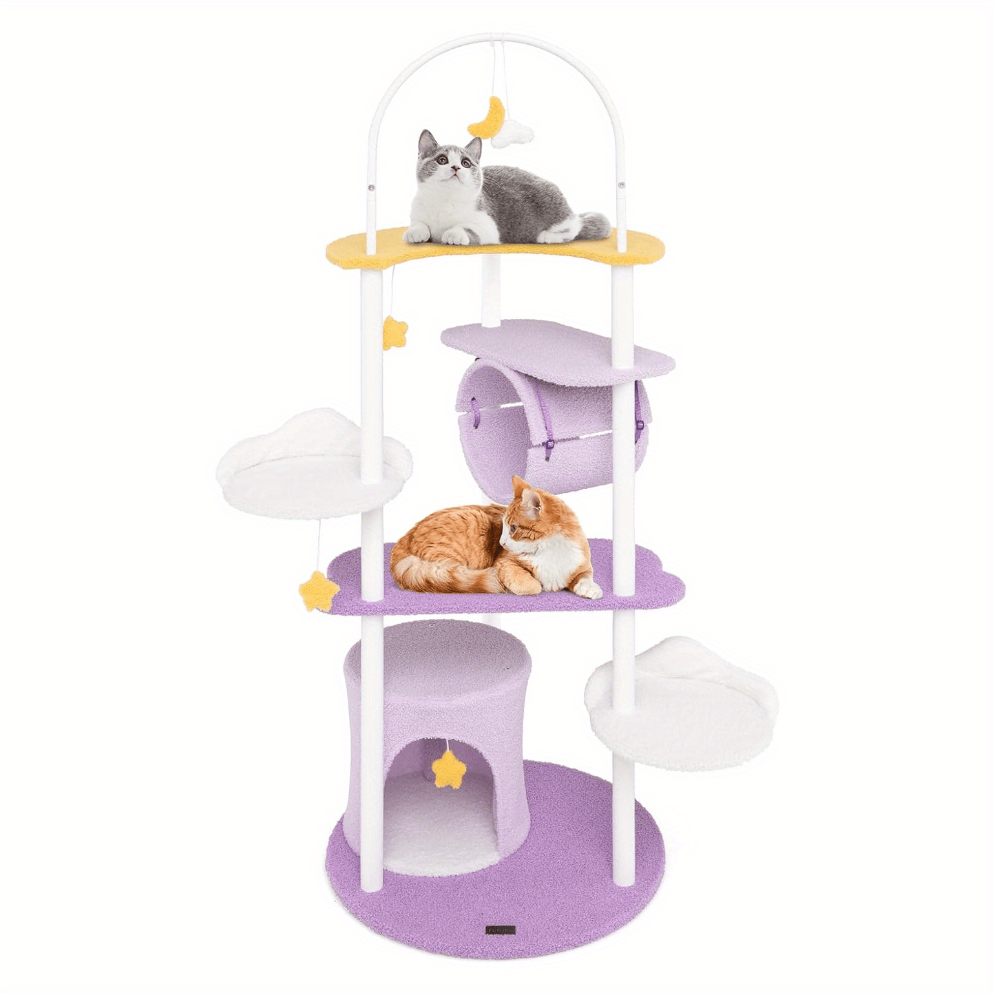 Krabpaal – Kattenboom – Krabmeubel – Kattenhuis – Kattentoren – 158 cm Hoog – Met Kattenhol, Tunnel en Hangend Speelgoed – Stevig Met Metalen Frame