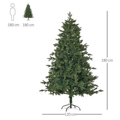 Kunstkerstboom – Kerstboom – Nepboom – PVC Boom – PE Boom – Groen – 1,8 Meter Hoog – Stevig Metalen Frame