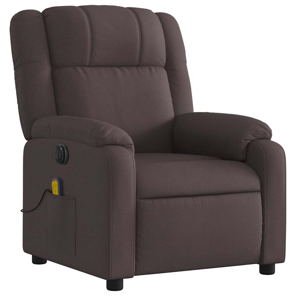 Massagestoel – Fauteuil – Relaxstoel – Stoel – Loungefauteuil – Handmatig Verstelbaar – Donkerbruin Ademend Stof