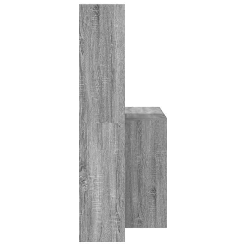 Bureau – Werkplek – Schrijftafel – Computertafel – Opbergbureau – Modern Minimalistisch – Compact – Grijs Spaanplaat – Met Laden en Planken – Duurzaam en Onderhoudsvriendelijk