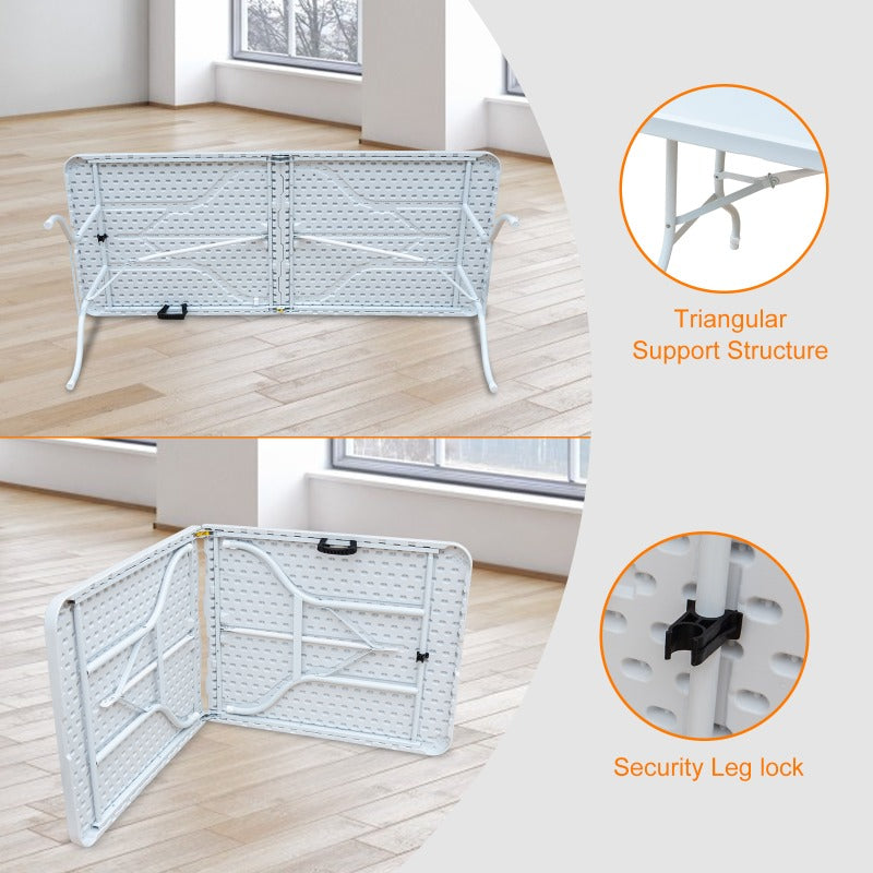 Campingtafel – Klaptafel – Vouwtafel – Kampeertafel – Plooitafel – 180 cm – Stevig ijzer – Draagvermogen 135 kg