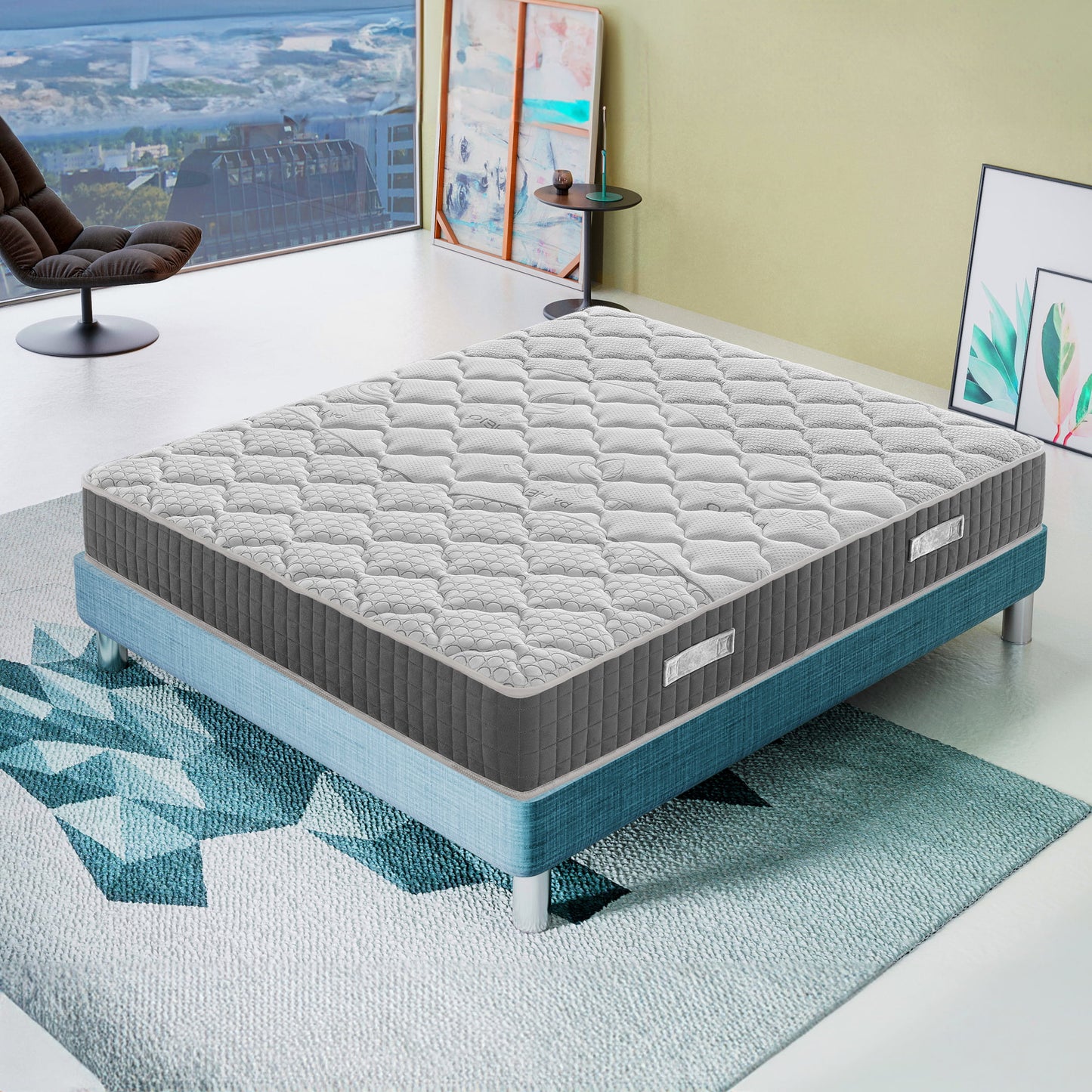 Memory Foam Mattress, 25 cm Height, 5 cm Thermal Memory, with Comfort Zones, Medium/Firm Support, Pressure Point Relief System, Maximum Breathability
