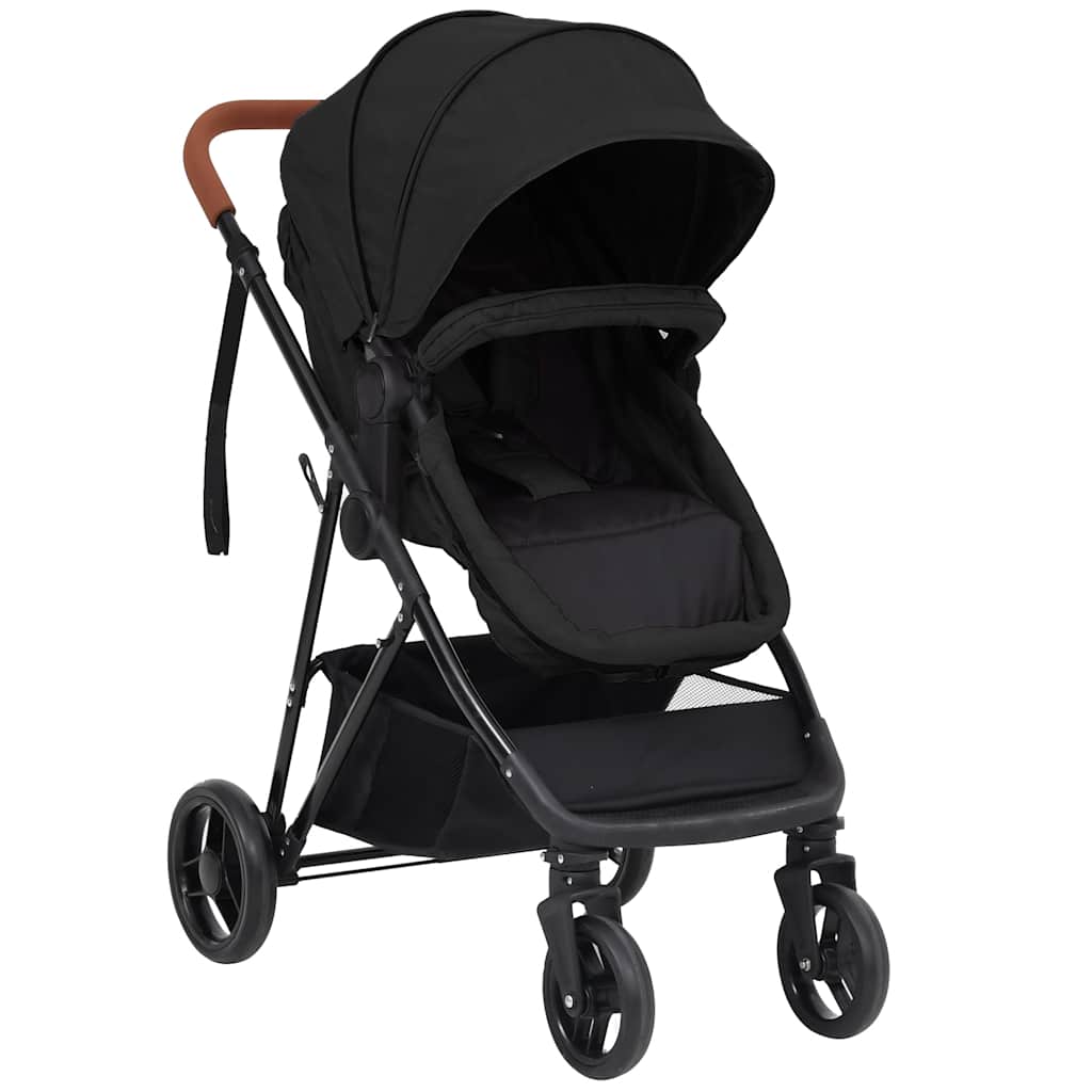 Kinderwagen – Buggy – Reiswieg – Babywagen – 3-in-1 Kinderwagen Anthraciet – Stalen Frame – 5-Punts Veiligheidsharnas