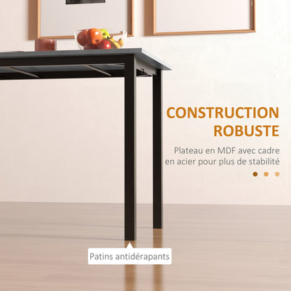 Uitschuifbare Eettafel – Inklapbare Tafel – Uitbreidbare Tafel – Compacte Eettafel – Moderne Keukentafel – Donkergrijs Metalen Frame – Groot Tafelblad 160x70 cm