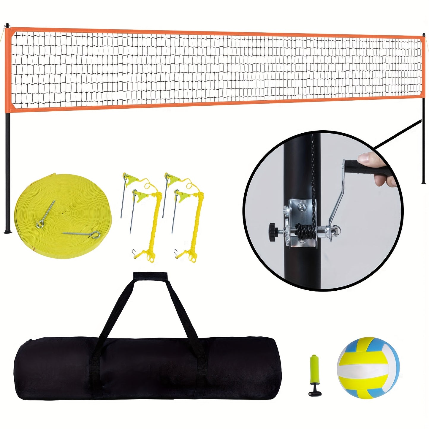 Outdoor Volleybalset – Volleybalnet – Volleybalspel – Volleybalveld – Strandvolleybal – Verstelbare Aluminium Palen – Weerbestendig Net
