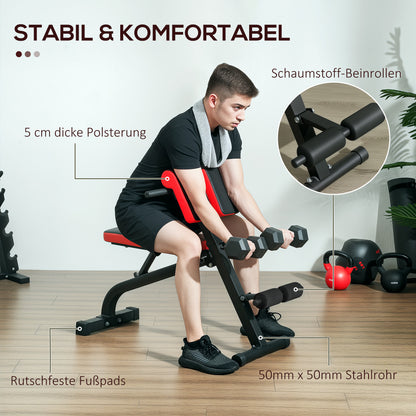 Trainingsbank – Gewichtbank – Fitnessbank – Krachtbank – Opvouwbare Bank – Verstelbaar – Robuust Stalen Frame – Zwart