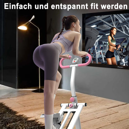 Stepper – Stepapparaat – Aerobic Stepper – Mini Stepper – Fitness Stepper – Verstelbare Weerstand 3 Niveaus – Inklapbaar Stalen Frame 120 kg – Antislip Pedalen Wit/Zwart